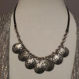 Handmade one of a kind necklace silver disks